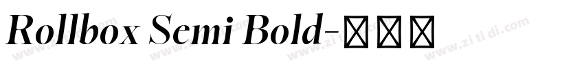Rollbox Semi Bold字体转换